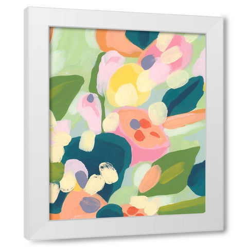 Brushy Tropics IV White Modern Wood Framed Art Print by Vess, June Erica