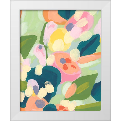 Brushy Tropics IV White Modern Wood Framed Art Print by Vess, June Erica