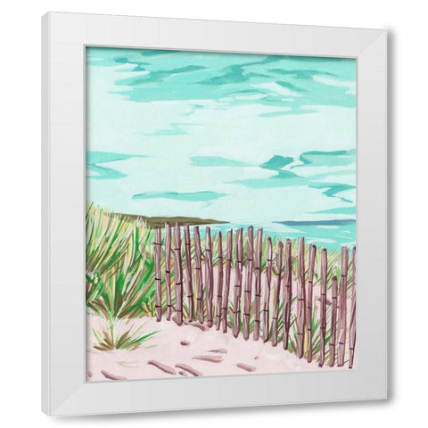 Beach Fence I White Modern Wood Framed Art Print by Wang, Melissa