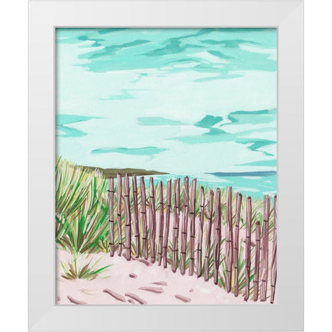 Beach Fence I White Modern Wood Framed Art Print by Wang, Melissa