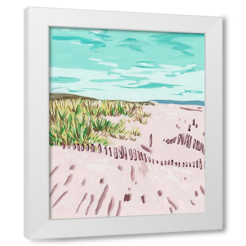 Beach Fence II White Modern Wood Framed Art Print by Wang, Melissa