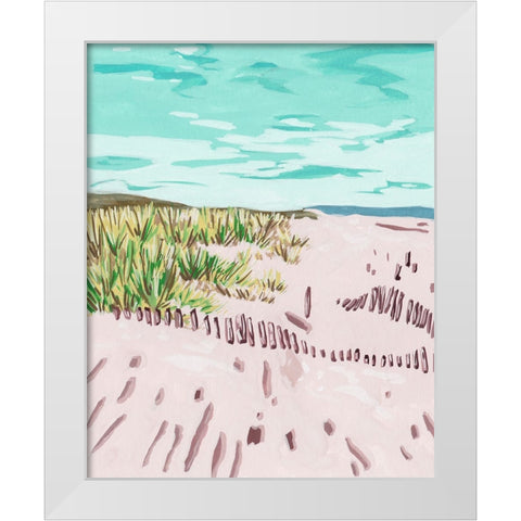 Beach Fence II White Modern Wood Framed Art Print by Wang, Melissa