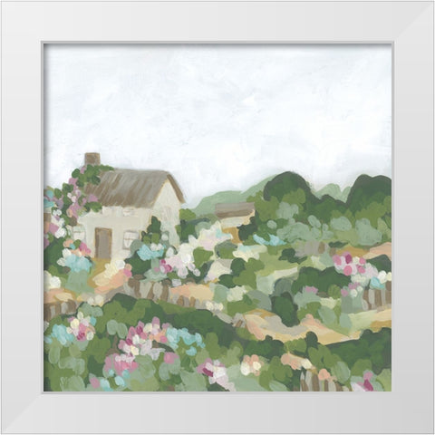 Blossom Cottage I White Modern Wood Framed Art Print by Vess, June Erica