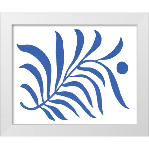 Blue Fern I White Modern Wood Framed Art Print by Green, Jacob