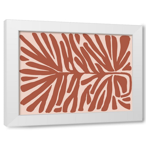 Terra Cotta Block Palms IV White Modern Wood Framed Art Print by Vess, June Erica