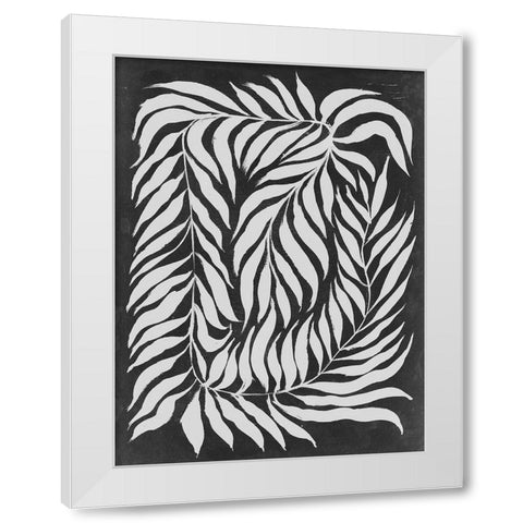 Chalkboard Vines I White Modern Wood Framed Art Print by Parker, Jennifer Paxton
