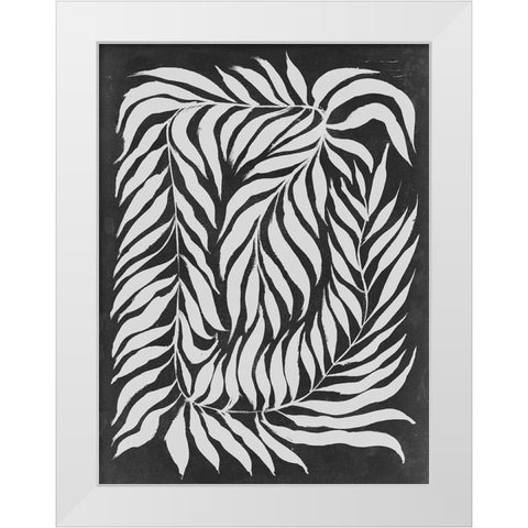 Chalkboard Vines I White Modern Wood Framed Art Print by Parker, Jennifer Paxton
