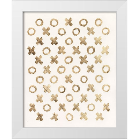 Gilded Kisses II White Modern Wood Framed Art Print by Vision Studio