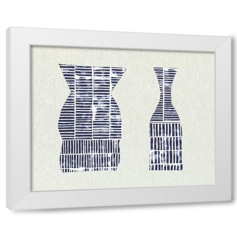 Dashed Modern Vases I White Modern Wood Framed Art Print by Sizemore, Natalie