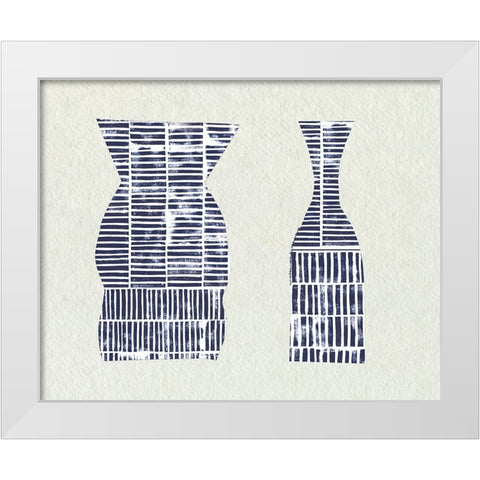 Dashed Modern Vases I White Modern Wood Framed Art Print by Sizemore, Natalie