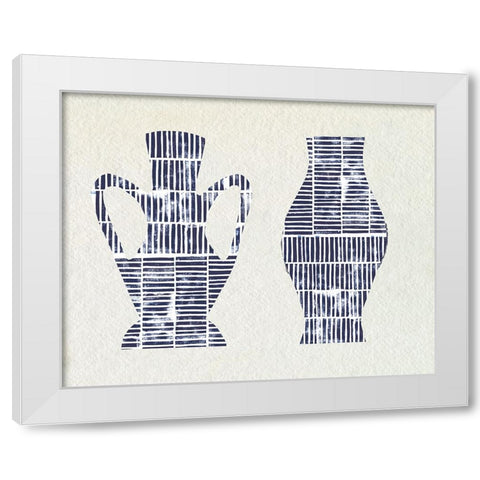 Dashed Modern Vases II White Modern Wood Framed Art Print by Sizemore, Natalie