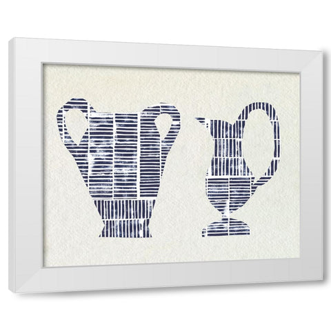 Dashed Modern Vases III White Modern Wood Framed Art Print by Sizemore, Natalie