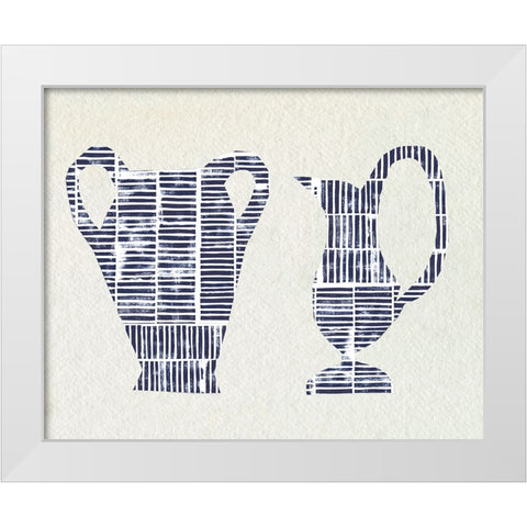 Dashed Modern Vases III White Modern Wood Framed Art Print by Sizemore, Natalie