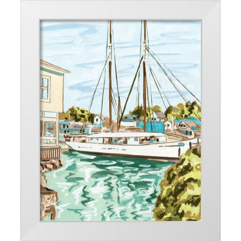 Summer Sails II White Modern Wood Framed Art Print by Wang, Melissa