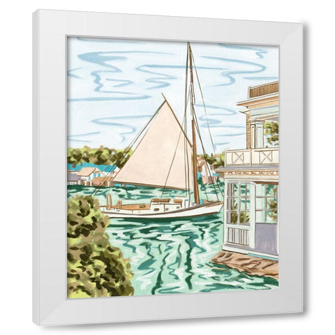 Summer Sails III White Modern Wood Framed Art Print by Wang, Melissa