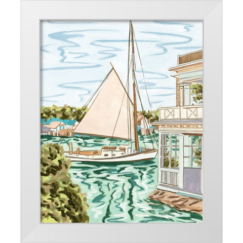 Summer Sails III White Modern Wood Framed Art Print by Wang, Melissa