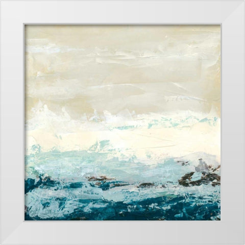 Coastal Currents I White Modern Wood Framed Art Print by Vess, June Erica