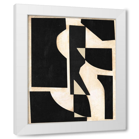 Onyx Cutout Shapes II White Modern Wood Framed Art Print by Moore, Regina