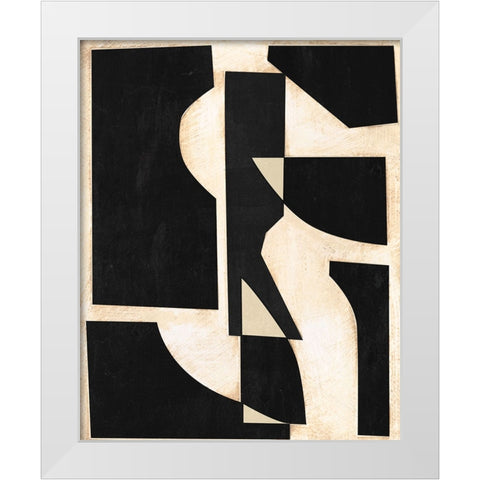 Onyx Cutout Shapes II White Modern Wood Framed Art Print by Moore, Regina