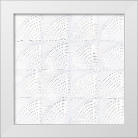 Lithic Tiles I White Modern Wood Framed Art Print by Willett, Michael