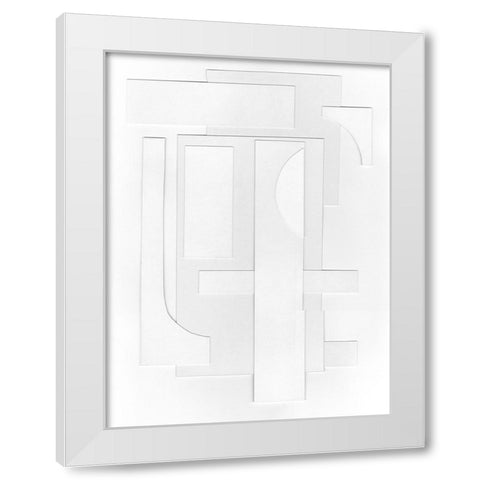 White Geometric I White Modern Wood Framed Art Print by Willett, Michael