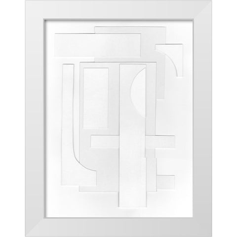 White Geometric I White Modern Wood Framed Art Print by Willett, Michael