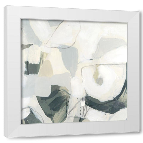 Stone Flecks I White Modern Wood Framed Art Print by Vess, June Erica