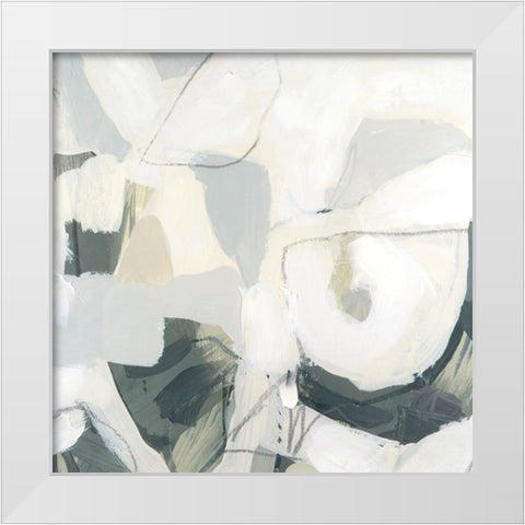 Stone Flecks I White Modern Wood Framed Art Print by Vess, June Erica