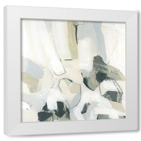 Stone Flecks III White Modern Wood Framed Art Print by Vess, June Erica