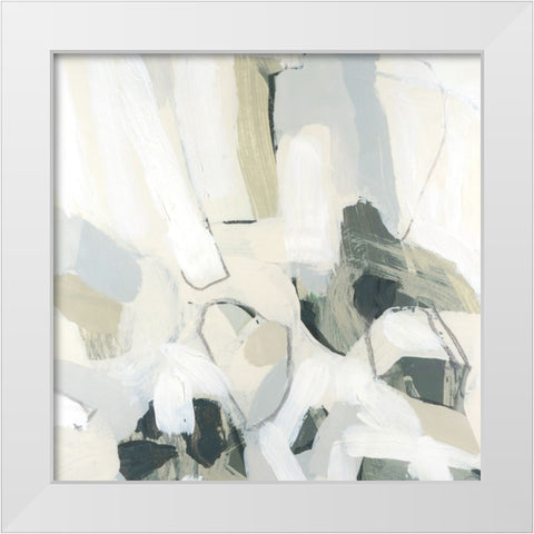 Stone Flecks III White Modern Wood Framed Art Print by Vess, June Erica