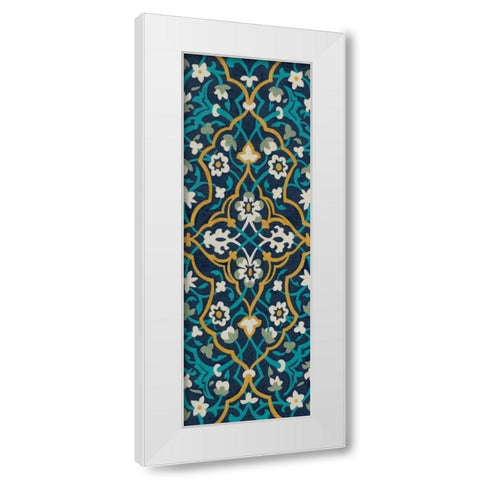 Cobalt Tapestry I White Modern Wood Framed Art Print by Zarris, Chariklia