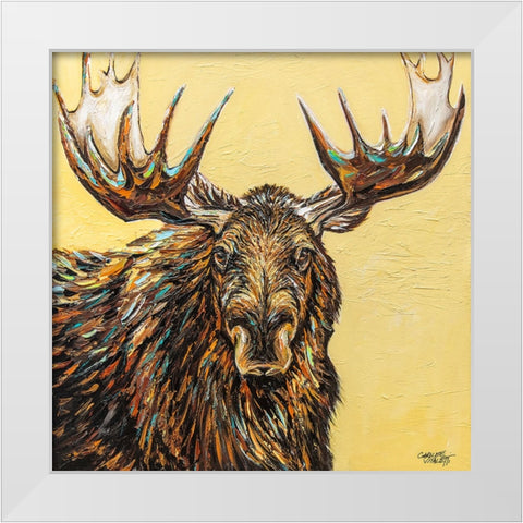 A Large Moose White Modern Wood Framed Art Print by Vitaletti, Carolee