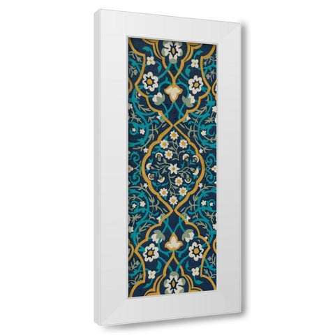 Cobalt Tapestry II White Modern Wood Framed Art Print by Zarris, Chariklia