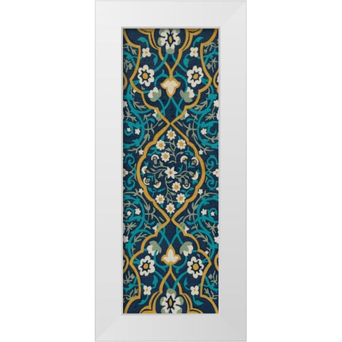 Cobalt Tapestry II White Modern Wood Framed Art Print by Zarris, Chariklia