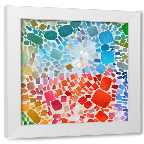Colorful Bedrock I White Modern Wood Framed Art Print by Saunders, Alonzo