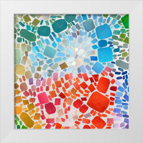 Colorful Bedrock I White Modern Wood Framed Art Print by Saunders, Alonzo