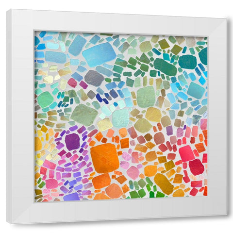 Colorful Bedrock II White Modern Wood Framed Art Print by Saunders, Alonzo