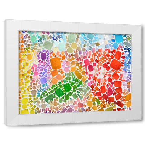 Colorful Bedrock III White Modern Wood Framed Art Print by Saunders, Alonzo