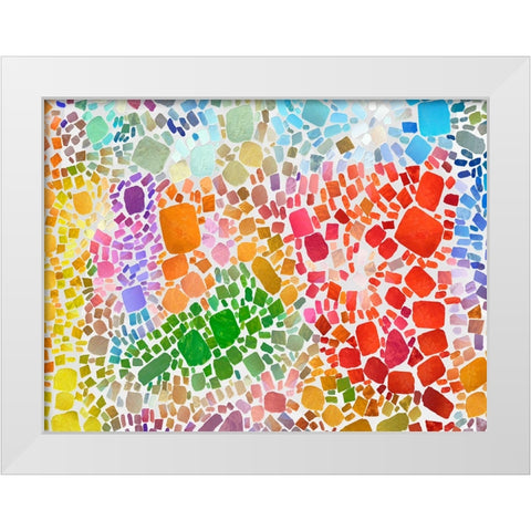 Colorful Bedrock III White Modern Wood Framed Art Print by Saunders, Alonzo