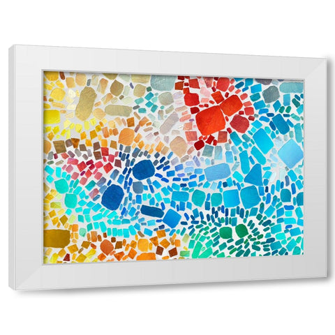 Colorful Bedrock IV White Modern Wood Framed Art Print by Saunders, Alonzo