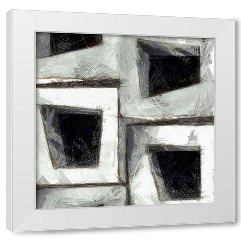Sketchy Blocks II White Modern Wood Framed Art Print by Saunders, Alonzo