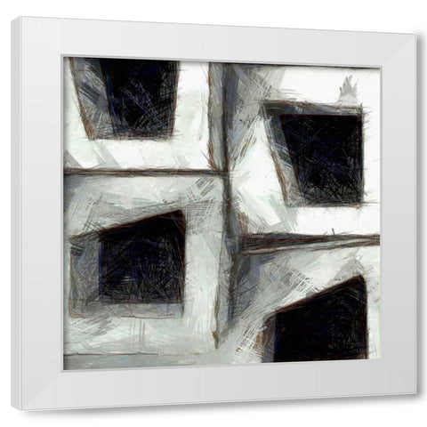 Sketchy Blocks III White Modern Wood Framed Art Print by Saunders, Alonzo