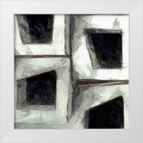 Sketchy Blocks III White Modern Wood Framed Art Print by Saunders, Alonzo