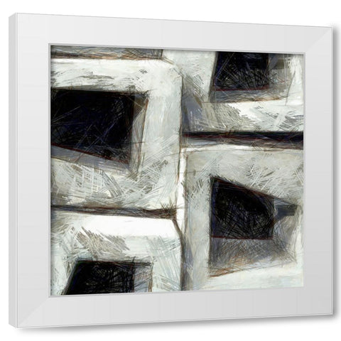 Sketchy Blocks IV White Modern Wood Framed Art Print by Saunders, Alonzo