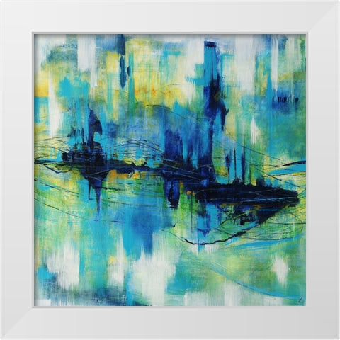 Rush Hour Blues White Modern Wood Framed Art Print by Schicker, Joshua