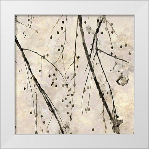 Winter Branches I White Modern Wood Framed Art Print by Saunders, Alonzo