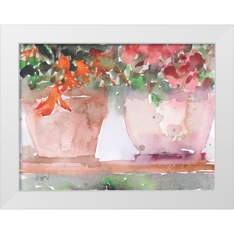 Florals From the Balcony II White Modern Wood Framed Art Print by Dixon, Samuel