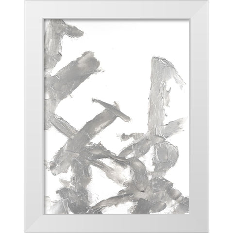 Silvery Strokes II White Modern Wood Framed Art Print by Willett, Michael