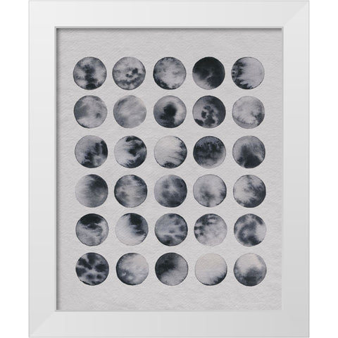 Many Moons I White Modern Wood Framed Art Print by Popp, Grace
