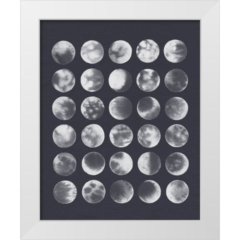 Many Moons IV White Modern Wood Framed Art Print by Popp, Grace